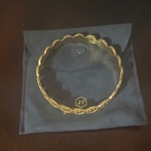Julie Vos Gold Scalloped Twist Bangle Bracelet